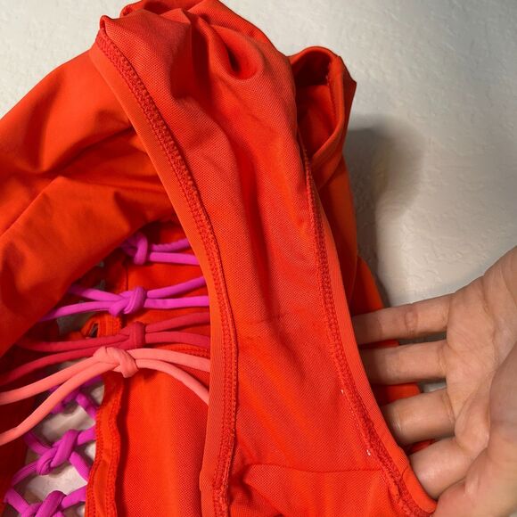 Bleu Rod Beattie Knotty Lattice One Piece Swimsuit Sz 4 - Picture 7 of 8